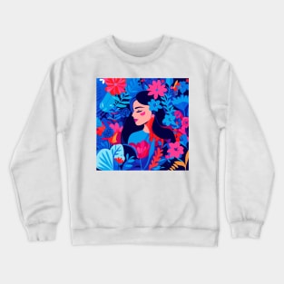 Blue fairy in forest Crewneck Sweatshirt